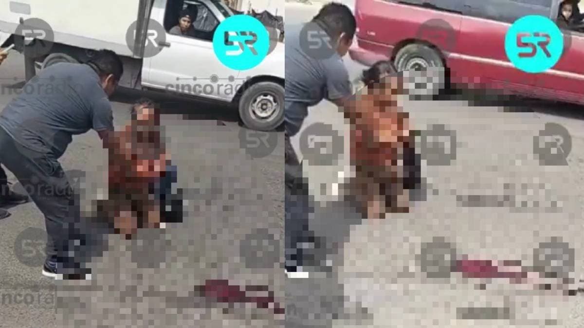 Atropellan brutalmente a mujer de la tercera edad en Puebla; el conductor huyó dejando sangre en el asfalto