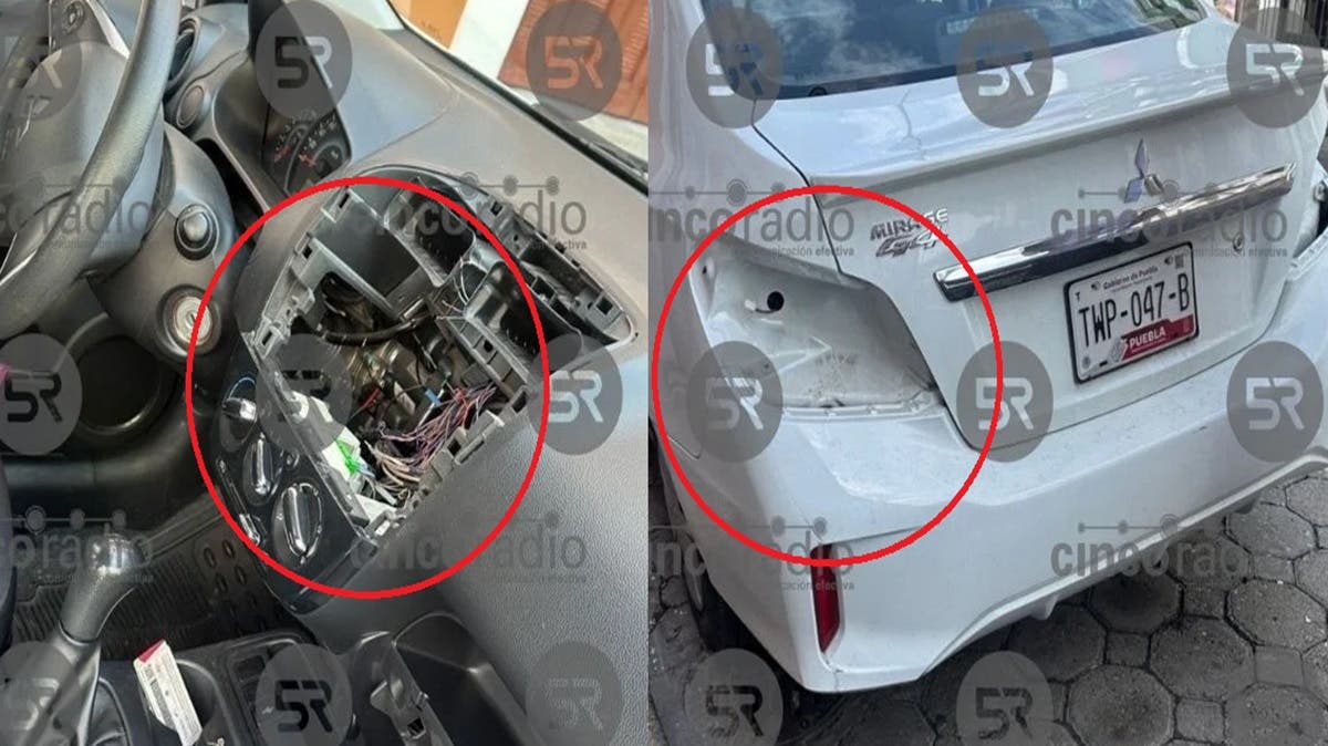 Ni con parquímetro: desvalijan auto en pleno Centro de Puebla