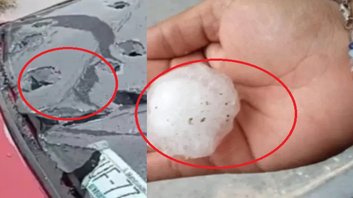 VIDEO Desastre en minutos: granizo gigante revienta autos