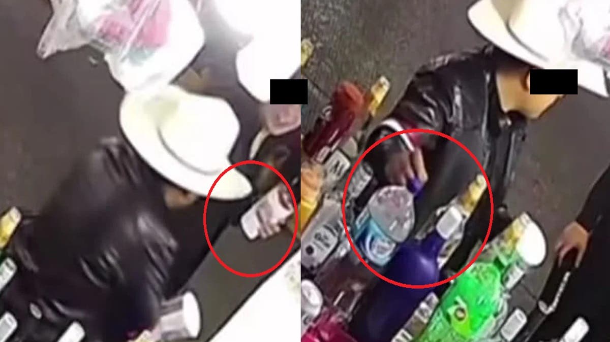 VIDEO Captan a sujetos robando whisky en la Feria de Puebla; el video desata polémica