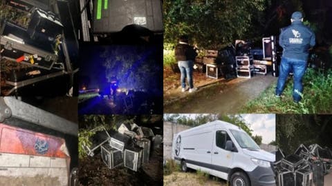 Recuperan instrumentos robados a Los Ángeles Azules tras asalto en falso retén