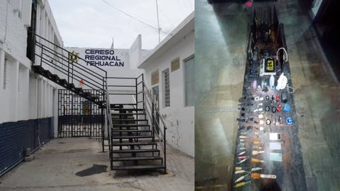 Descubren arsenal oculto y tecnología prohibida tras operativo sorpresa en penal de Tehuacán