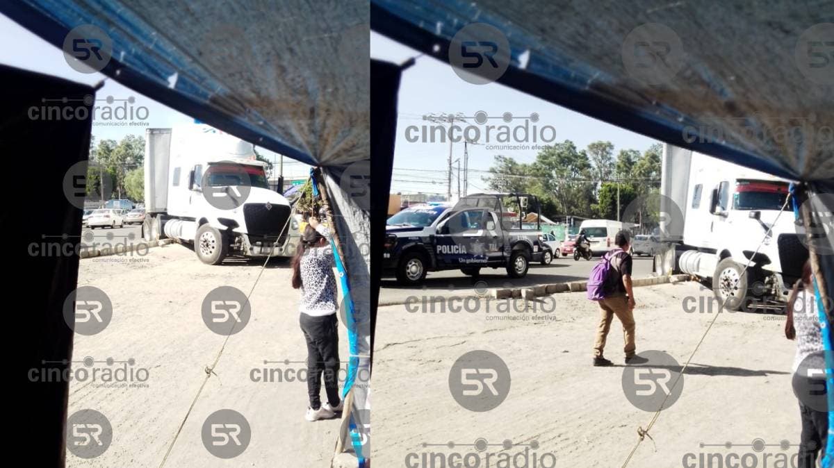 Robo, persecución y caos vial: sujeto roba tráiler en Puebla y lo abandona tras espectacular persecución en La María