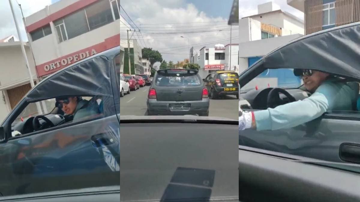 Conductor agresivo sin placas desata terror vial en Puebla: golpea auto tras intento de choque en 49 Poniente