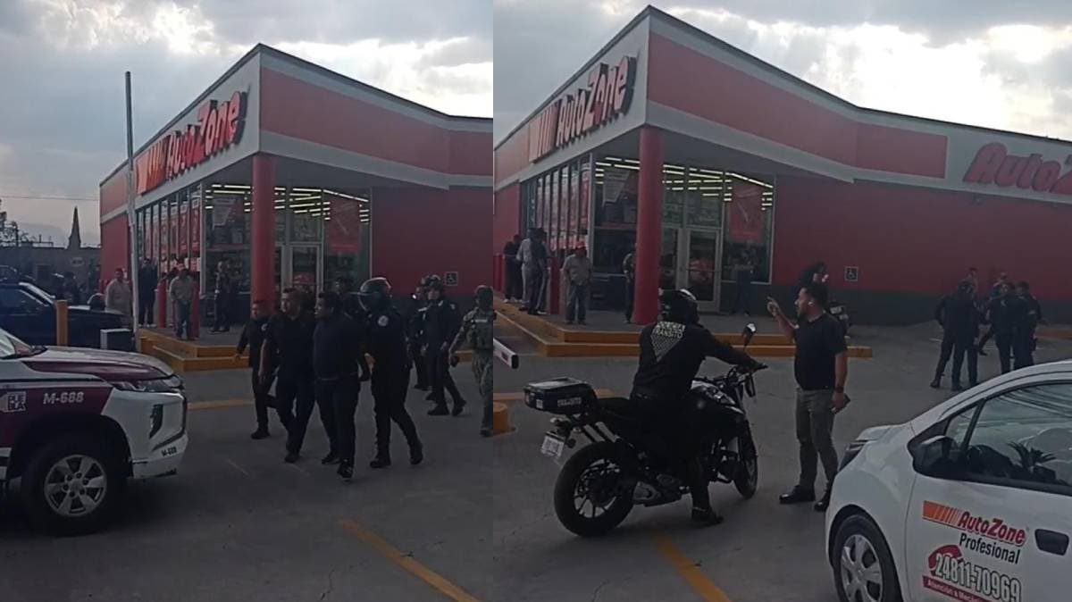 Violento Asalto en AutoZone de San Martín Texmelucan Deja Dos Heridos y Desata Fuerte Operativo Policiaco