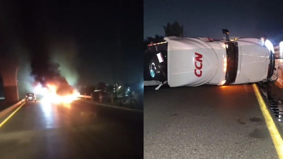 Caos en la México-Puebla: tráiler se vuelca en Huejotzingo y otro se incendia en San Felipe; cerraron la vía más de una hora
