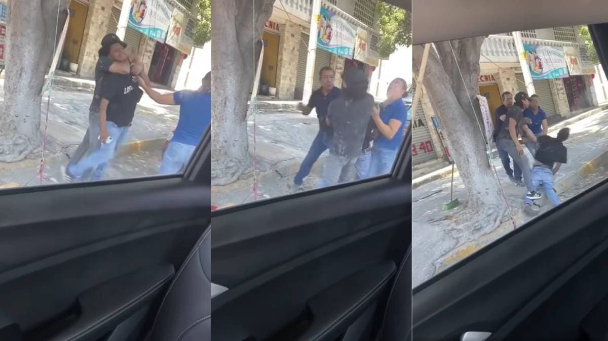 Indignante golpiza a vendedor ambulante en Puebla: lo estrangulan y golpean por “estorbar” la vista de un local