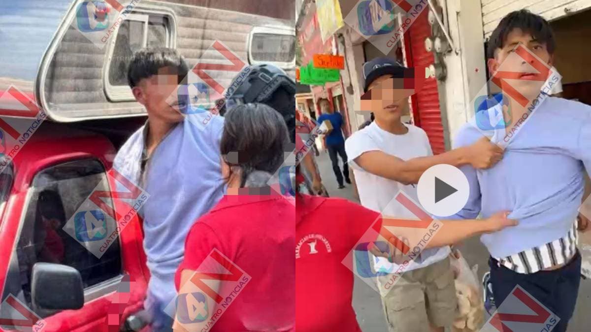 ¡Ya Basta de Robos! Comerciantes de San Martín Texmelucan Capturan a Presunto Asaltante Reincidente