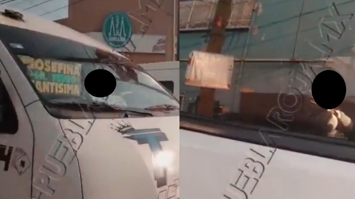 VIDEO: Chofer se queda dormido al volante y deja encerrados a pasajeros en Puebla