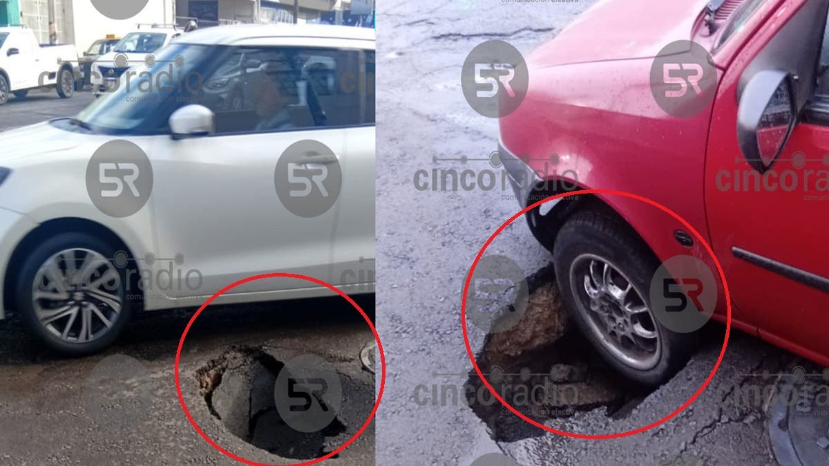 ¡La lluvia destroza calles en Puebla! Socavones dañan autos y amenazan a peatones