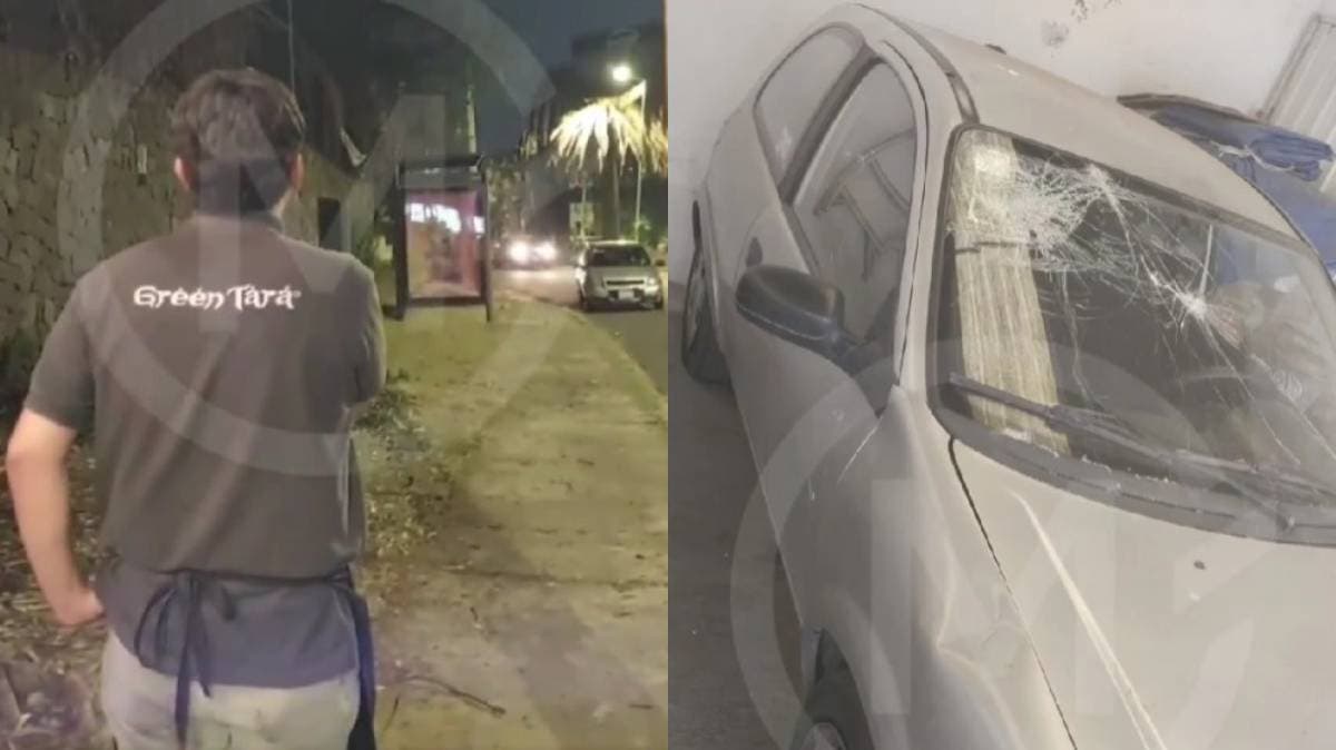 Violencia callejera en La Paz: Indigente lanza piedras y destroza auto en plena vía pública