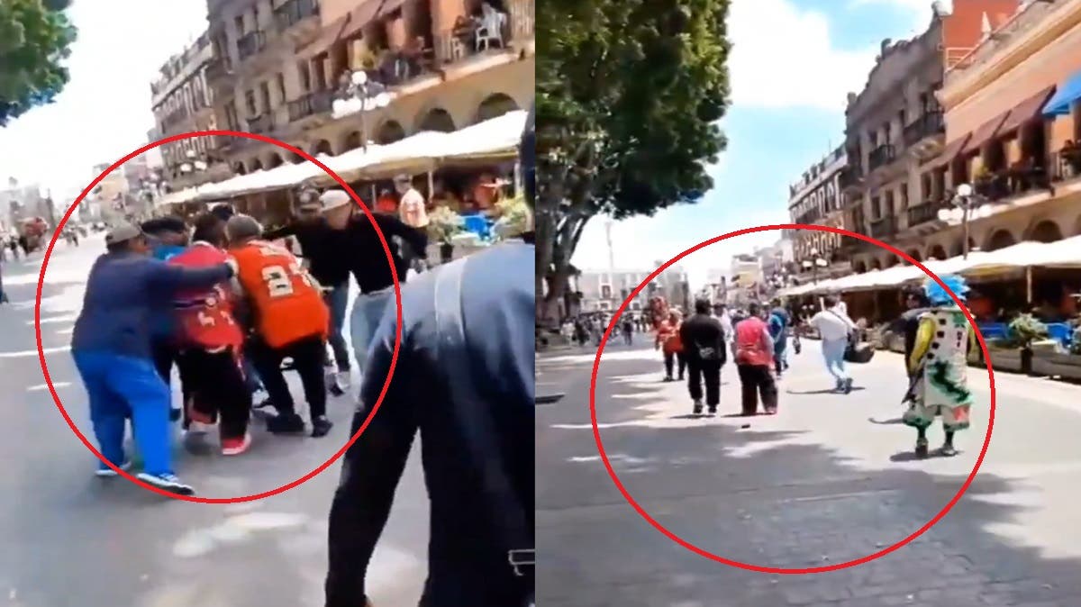 “Como no agarran a los rateros, le roban a uno”: Personal del Ayuntamiento retira pertenencias a payasitos del Zócalo de Puebla