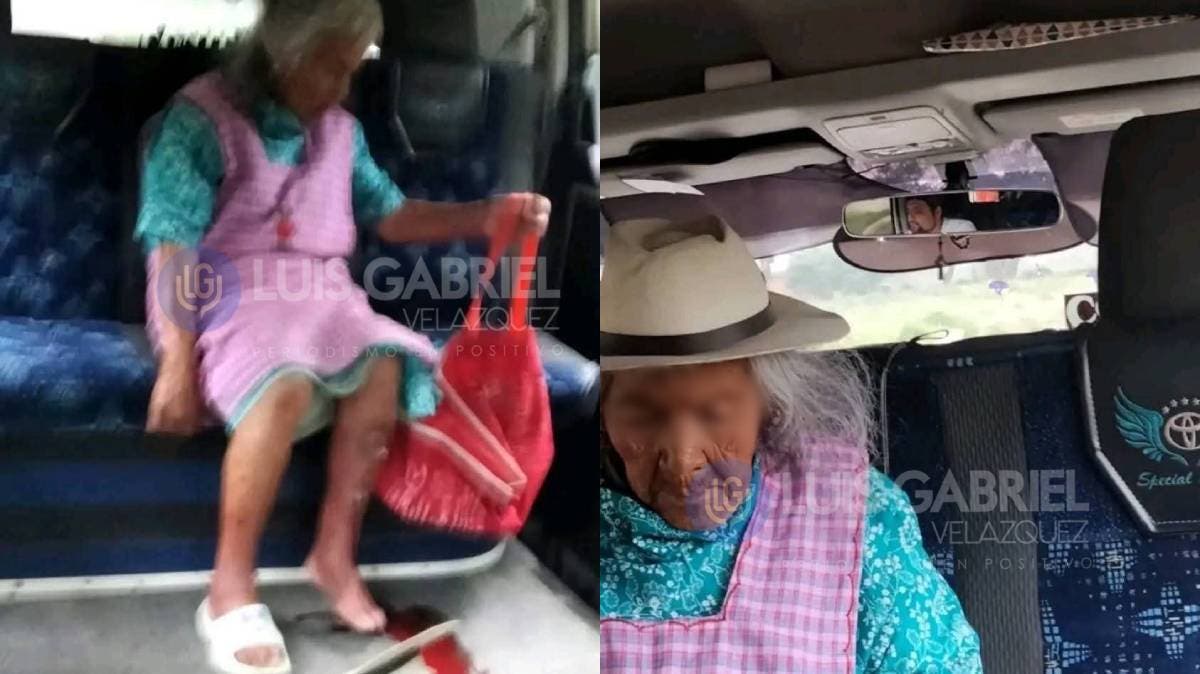Indignante: Mujer de la tercera edad sufre caída al subir a combi en Tlaxcala por imprudencia del chofer