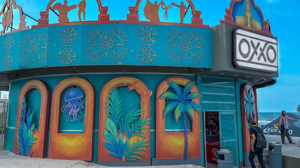 ¿Fondo de Bikini en México? Así luce el Oxxo más bonito del país en Boca del Río, Veracruz