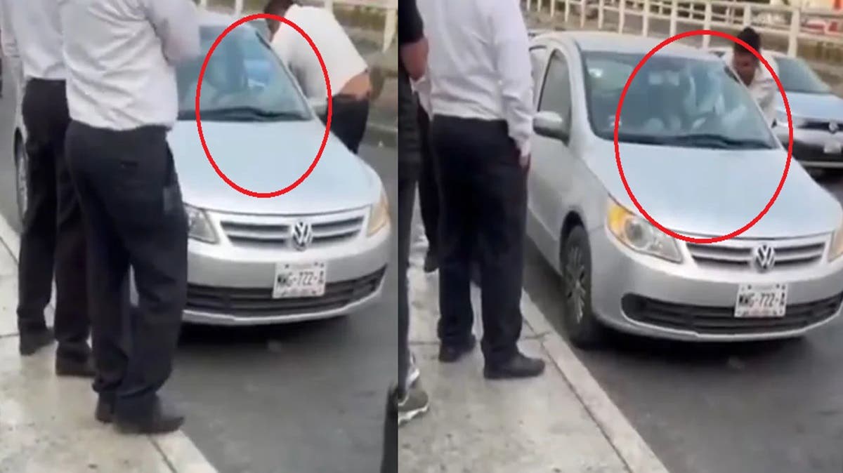 Taxistas se van contra automovilista afuera de la CAPU por creer que era de Uber (VIDEO)