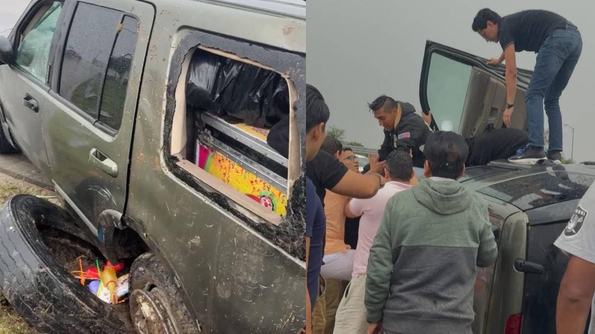 Payaso Tripin sufre volcadura en Puebla; iba con su staff y sus hijos rumbo a un show