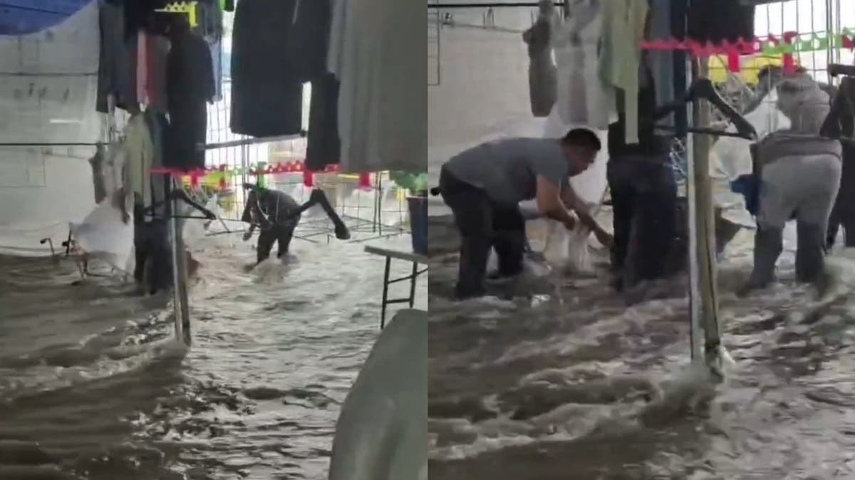 “¡Se fue todo con el agua!”: Lluvia arrasa con puestos y mercancía en el tianguis de Bosques de San Sebastián (VIDEO)