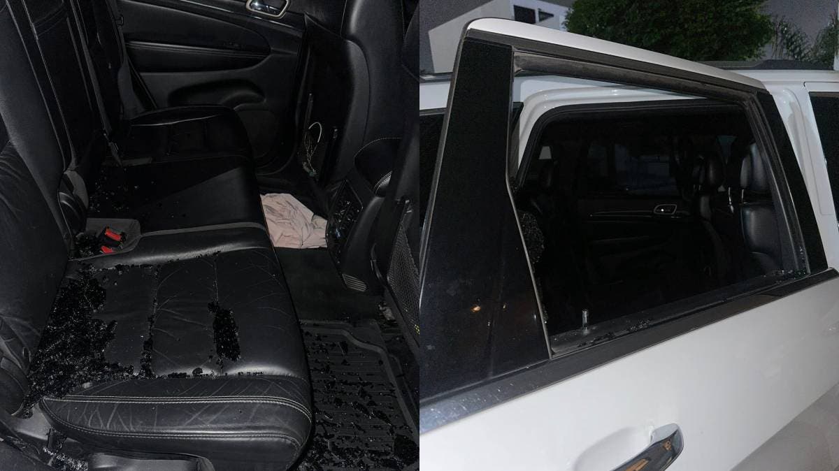 Robo a plena vista en Lomas de Angelópolis: Rompen cristal de camioneta y acusan colusión de “viene viene”