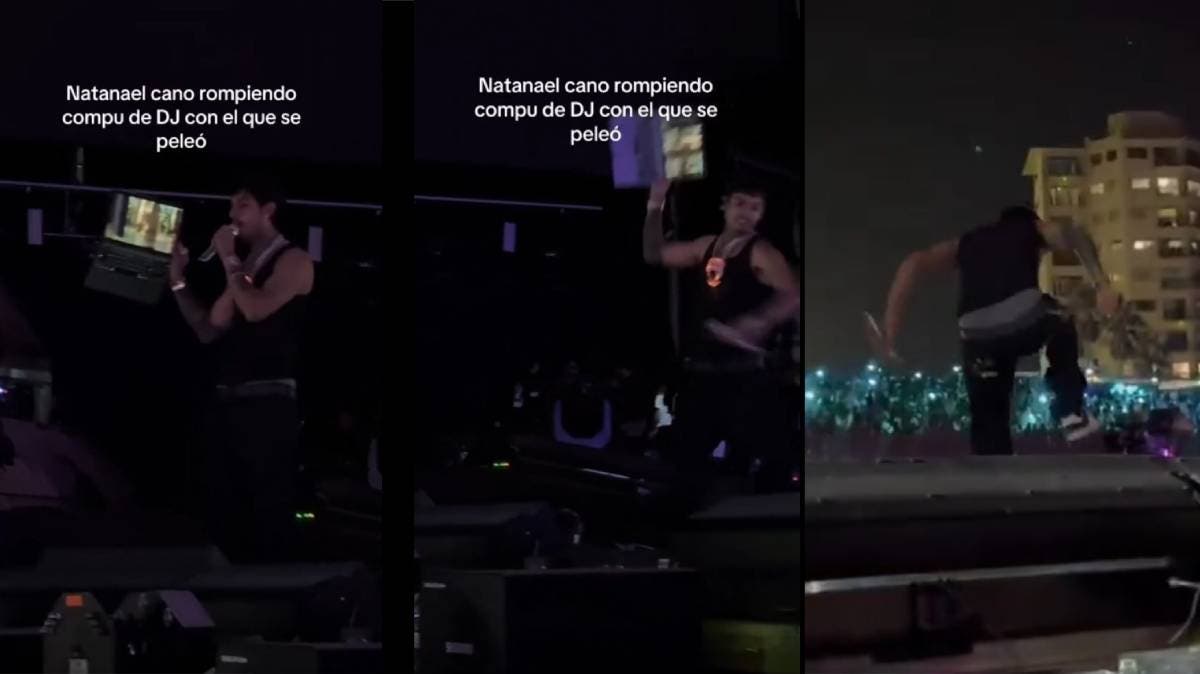 Natanael Cano explota en concierto: golpea a DJ y rompe su laptop