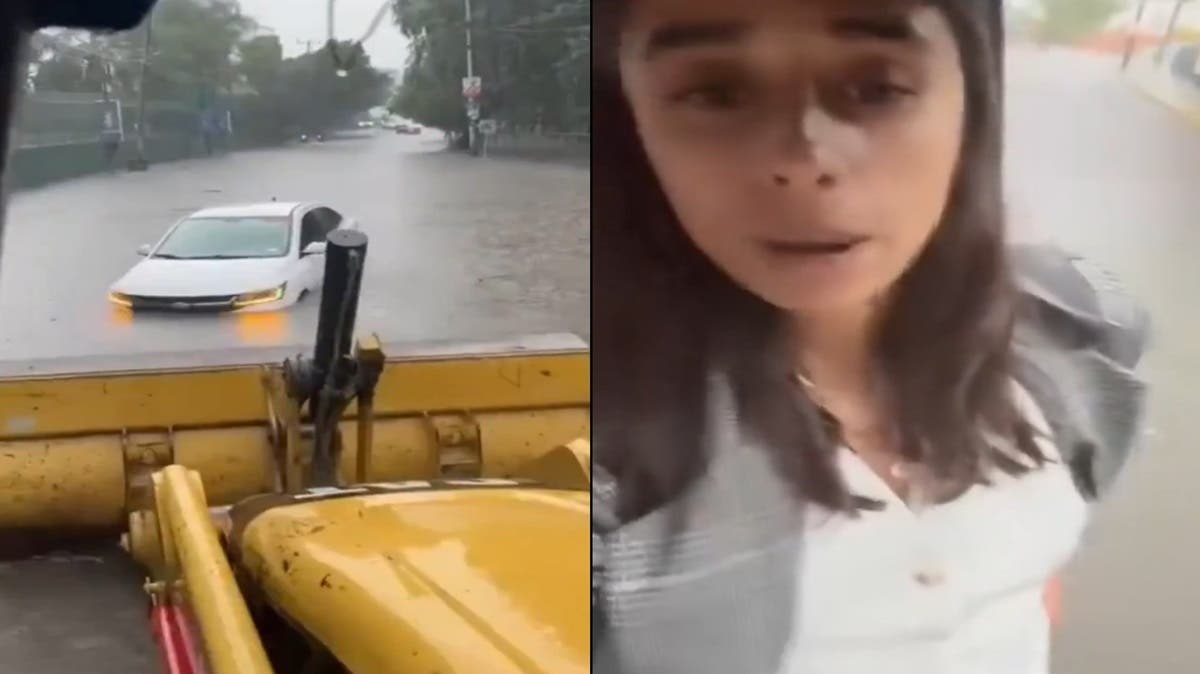 VIDEO Rescate en Zavaleta: automovilista atrapada en su auto fue salvada con maquinaria pesada
