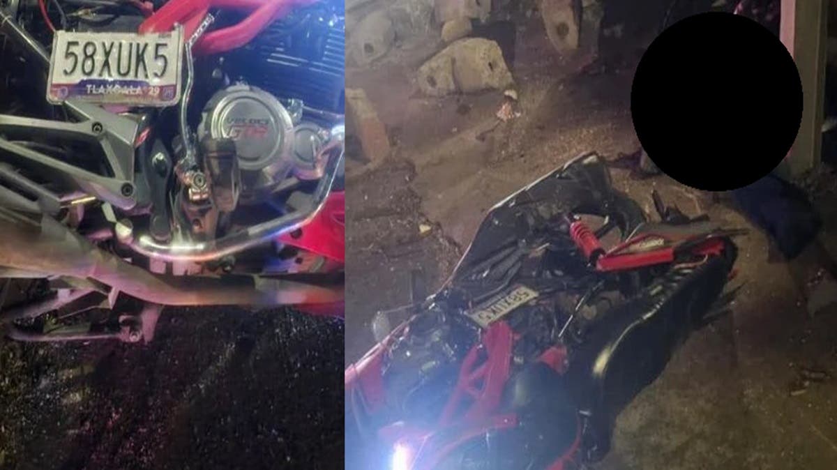 Motociclista muere al derrapar y estrellarse contra valla en la autopista México–Puebla