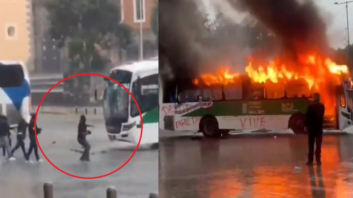 Metrobús incendiado por normalistas en Puebla: pérdida de 5 millones y el seguro no lo cubre