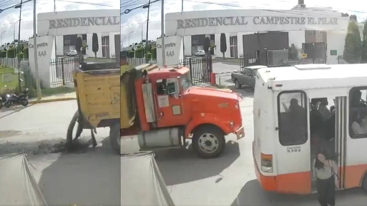 Caos en Cuautlancingo: camión derrama residuos frente a fraccionamiento y vecinos denuncian foco de infección