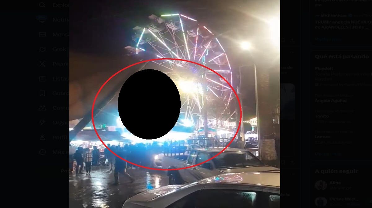 Mujer “sale disparada” de la Rueda de la Fortuna en feria de San Miguel Canoa y sobrevive de milagro