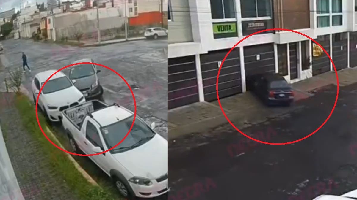 ¡Increíble! Así se estrelló un Aveo contra una casa en Puebla y el conductor huyó como si nada