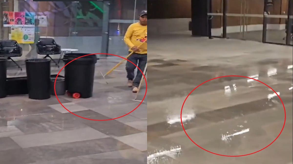 El nuevo Congreso de Puebla se inunda: la “obra de 855 millones” no soporta la lluvia y la rescatan con botes de basura