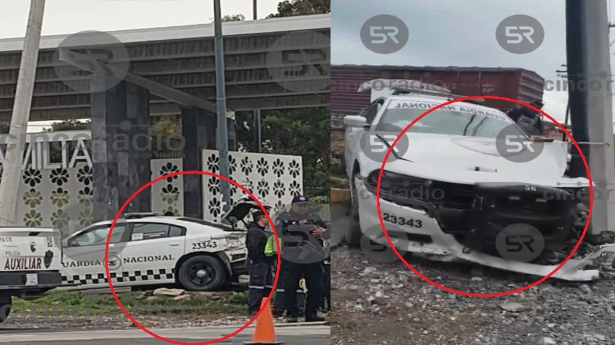 Última Hora: Tren arrastra patrulla de la Guardia Nacional en Tepeaca: intentaron ganarle el paso