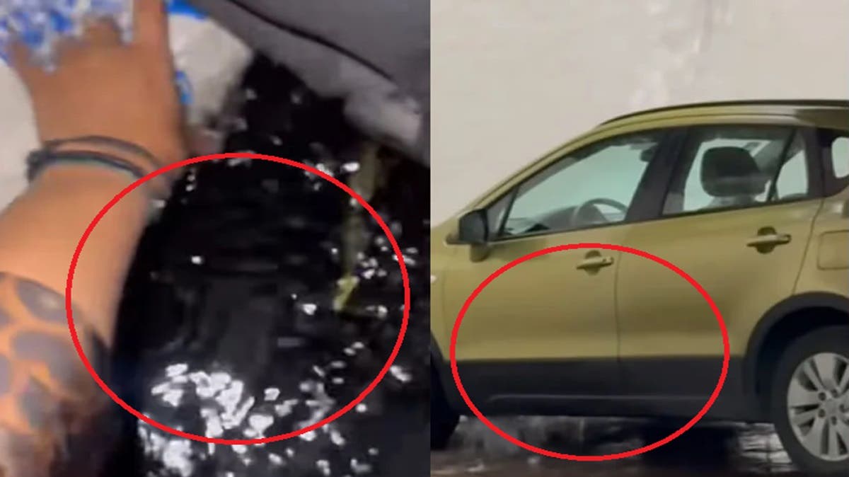 Poblana estaciona su coche bajo desagüe del Auditorio Metropolitano y termina “navegando” con Titanic de fondo (VIDEO)