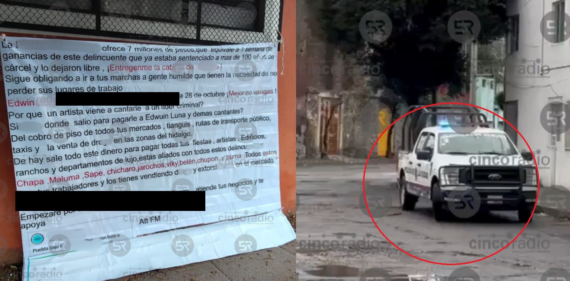 Última Hora: Puebla otra vez bajo amenaza: aparece narcomanta dirigida a líder de comerciantes en el Mercado La Acocota