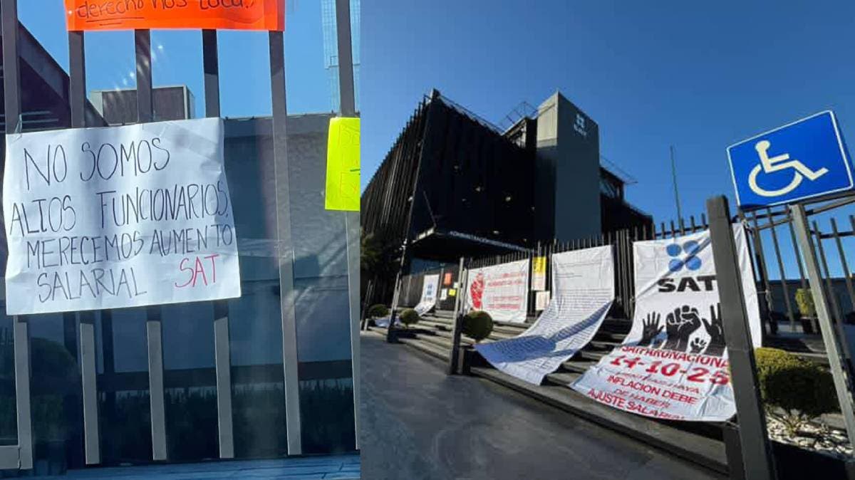 Empleados del SAT en Puebla se suman a protesta nacional: denuncian desigualdad y amenazas laborales