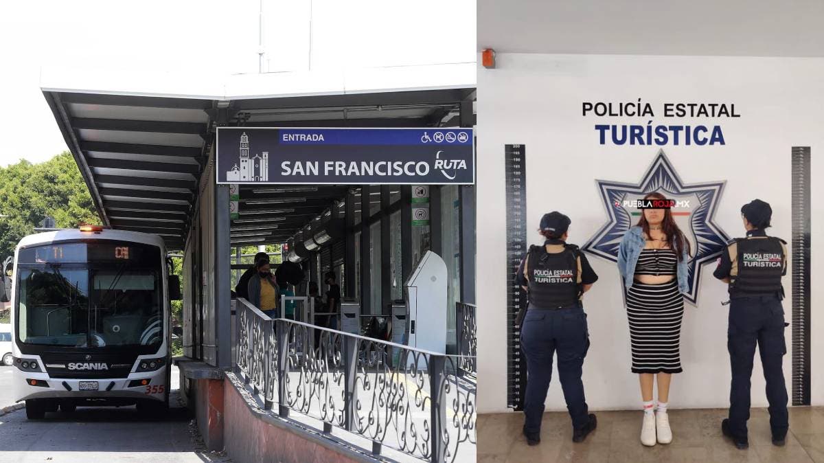 Detienen a carterista de “Las Rubin” en la línea 3 de RUTA Puebla: usuarios sorprendidos