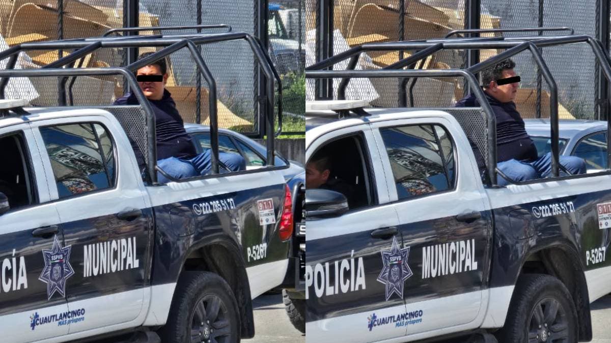 Hombre es detenido en Cuautlancingo; presuntamente llevaba a una menor privada de su libertad frente a Volkswagen