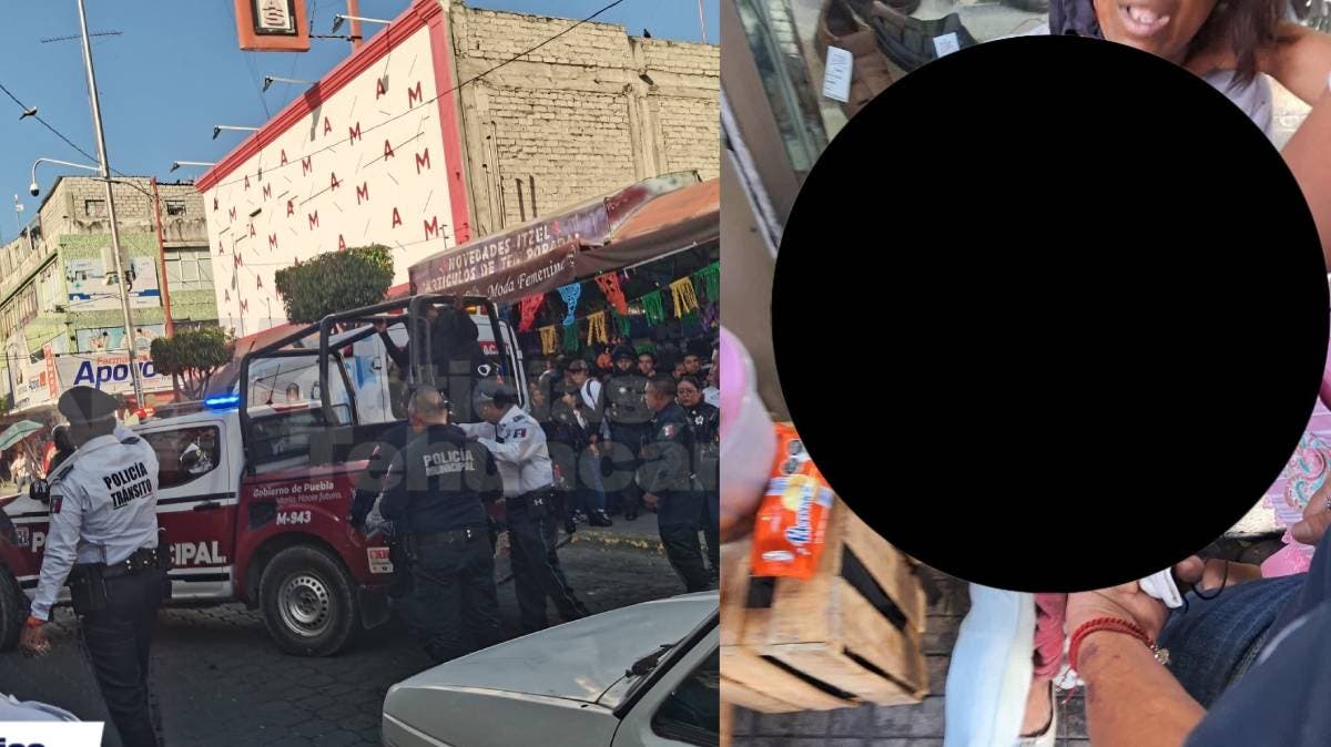 Mujer es atacada con arma blanca en pleno Centro de Tehuacán; su pareja fue detenida tras intentar huir en transporte público