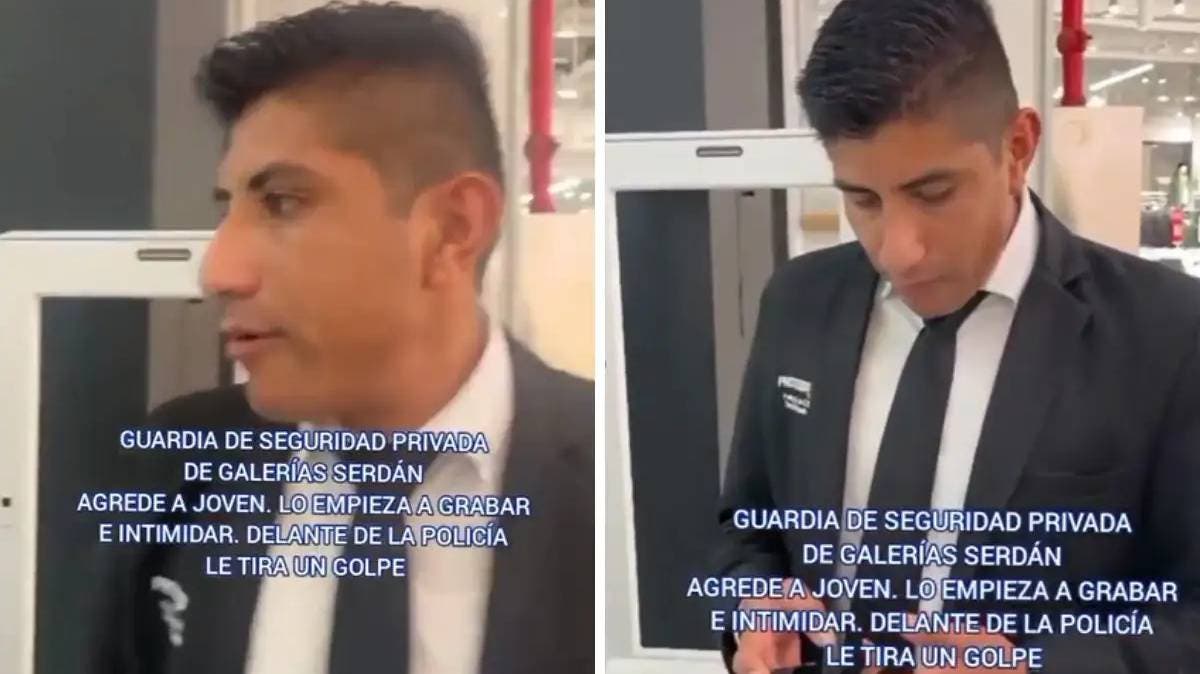 Guardia de Galerías Serdán agrede a jóvenes: videos exhiben el abuso dentro del centro comercial
