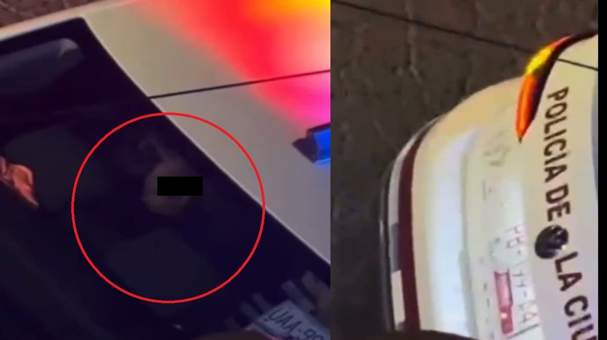 “La patrulla del amor”: policías son captados besándose apasionadamente con todo y sirena prenida en calles de Puebla