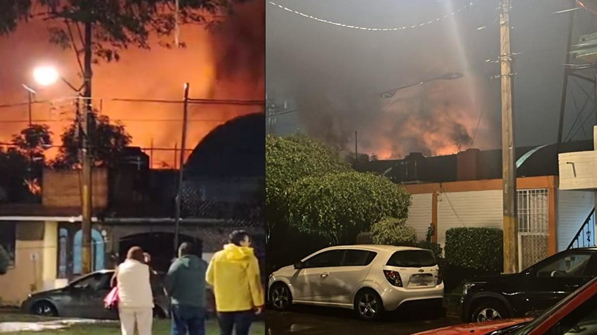 VIDEO Pánico en Puebla: voraz incendio arrasa con taller mecánico en La Ciénega