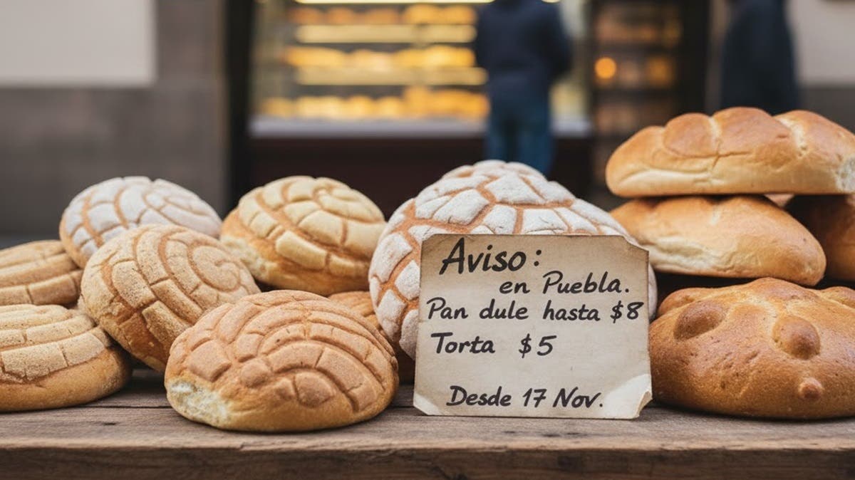 Pan en Puebla subirá de precio: pan dulce costará hasta $8 y la torta llegará a $5 desde el 17 de noviembre