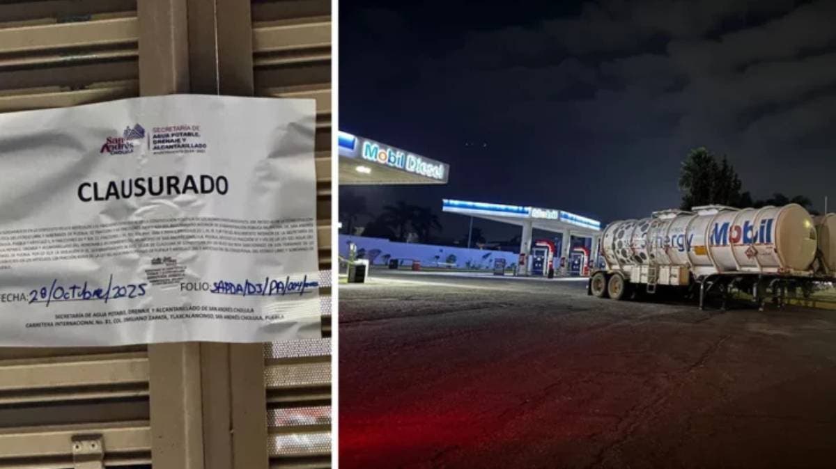 Clausuran gasolinera Mobil en el Periférico Ecológico de Puebla; usuarios reportan sellos y cierre total desde el viernes