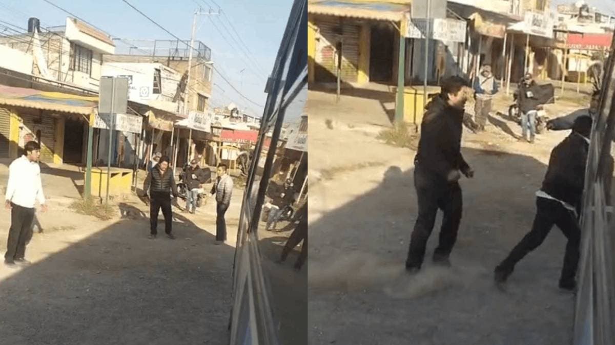 Violento enfrentamiento entre conductores de la Ruta Flecha Azul alarma a pasajeros en Puebla-Tlaxcala
