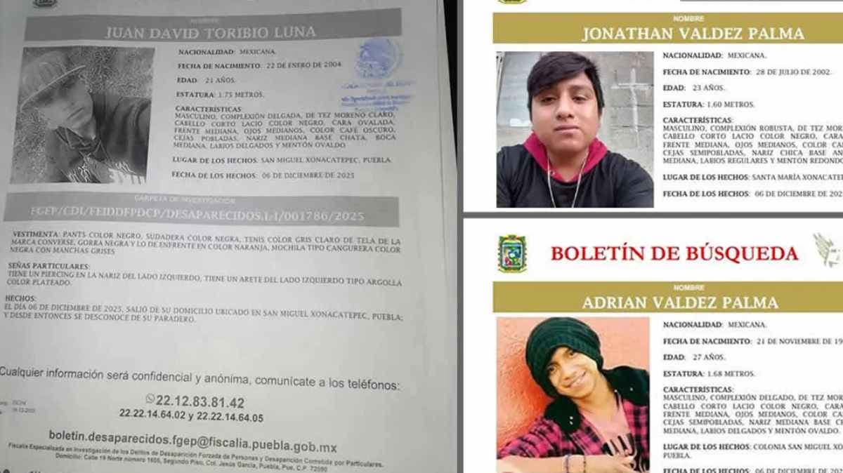 Tres jóvenes desaparecen el mismo día en Xonacatepec; autoridades indagan posible levantón