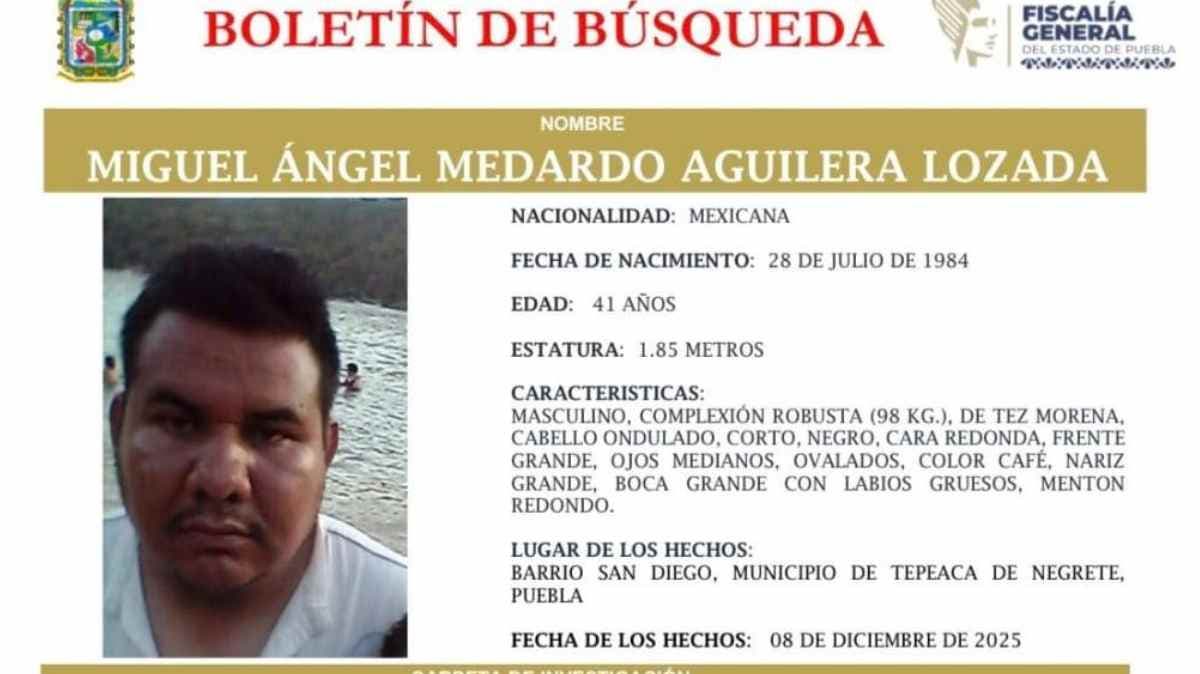 Tepeaca en alerta: continúa la búsqueda de Miguel Ángel Medardo Aguilar Lozada, empresario desaparecido