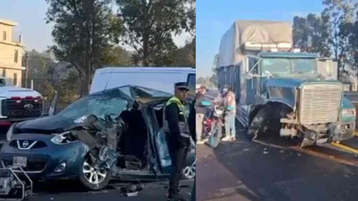 Carambola paraliza la autopista México-Puebla a la altura de Los Cochinitos; hay un herido grave