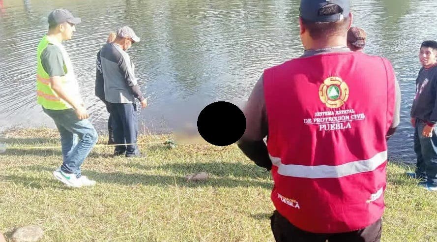 Encuentran a menor de edad sin vida en una presa en Puebla