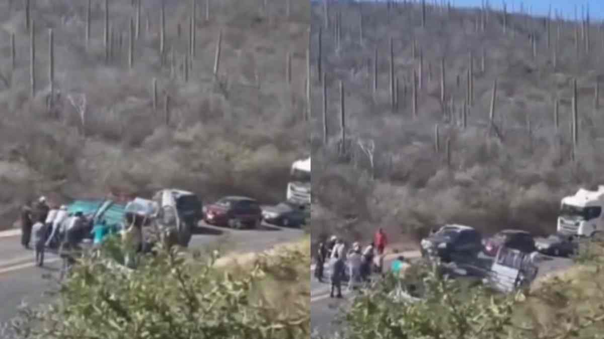 Intentan ayudar a voltear camioneta y termina en el barranco en Petlalcingo