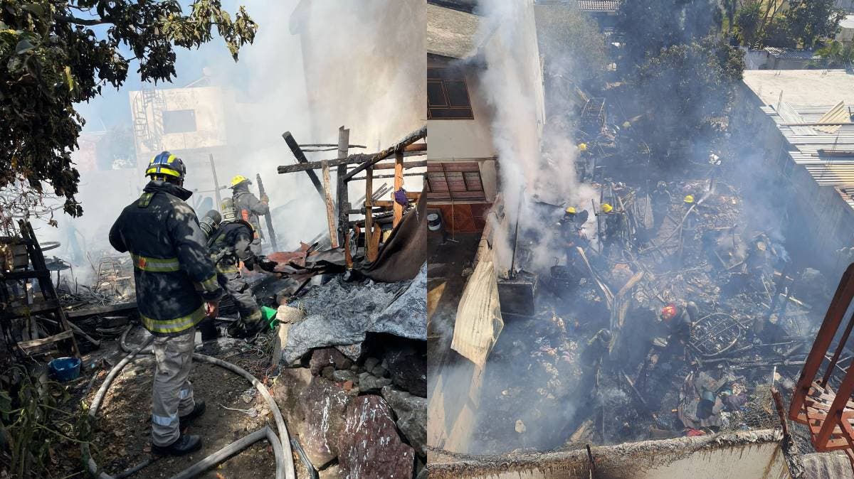 Fuego arrasa inmueble en Puebla; adulto mayor pierde la vida calcinado