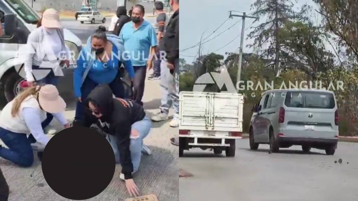 Protesta termina en atropello: auto embiste a transportistas en Puebla